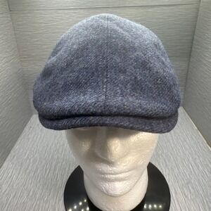 Gutteridge Blue Wool Newsboy Cap Paisley Lined Italian Menswear 54.5 US 6 7/8